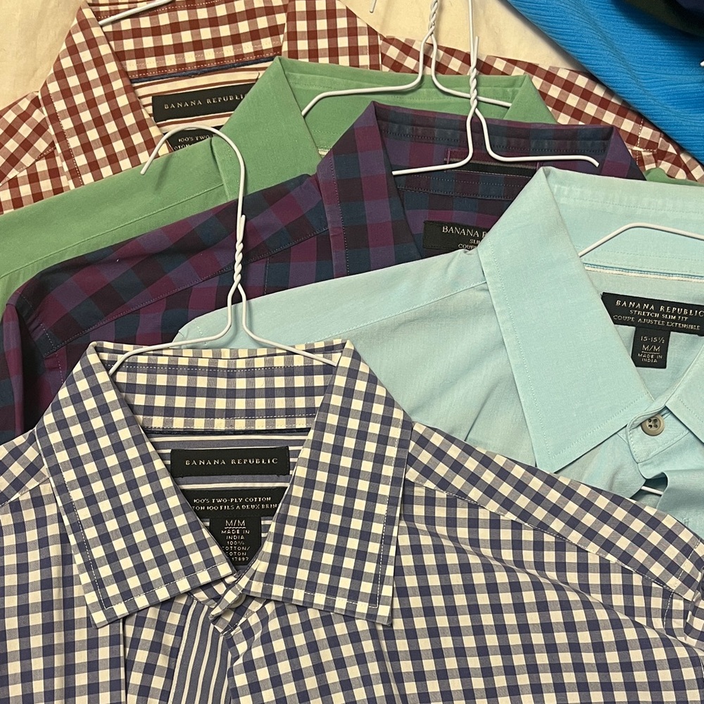 Banana Republic Men's Casual Shirts - Checkered and Solid Collection